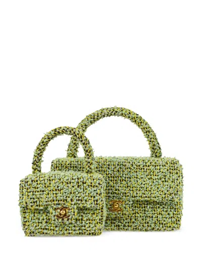 Pre-owned Chanel 1995 Classic Flap Two-in-one Handbag In Green
