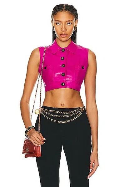 Pre-owned Chanel 1995 Cropped Vest In Pink