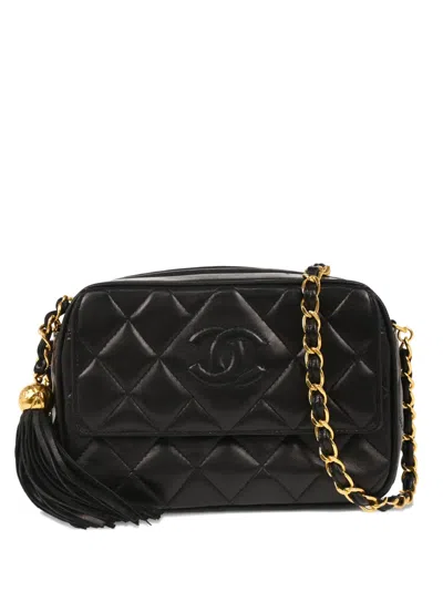 Pre-owned Chanel 1995 Diamond-quilted Shoulder Bag In Black