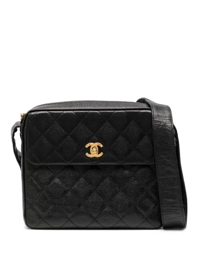 Pre-owned Chanel 1995 Diamond-quilted Shoulder Bag In Black