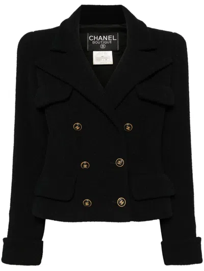 Pre-owned Chanel 1995 Double-breasted Blazer In Black