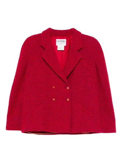 Pre-owned Chanel 1995 Double Breasted Jacket In Red