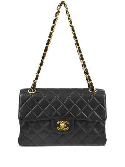 Pre-owned Chanel 1995 Double Sided Classic Flap Shoulder Bag In Black