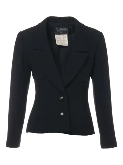 Pre-owned Chanel 1995 Interlocking Cc-buttons Blazer In Black