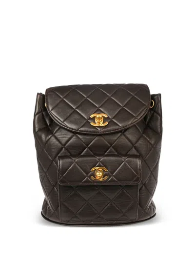 Pre-owned Chanel 1995 Large Duma Backpack In Brown
