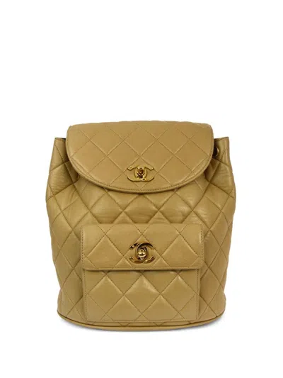 Pre-owned Chanel 1995 Large Duma Backpack In Neutrals
