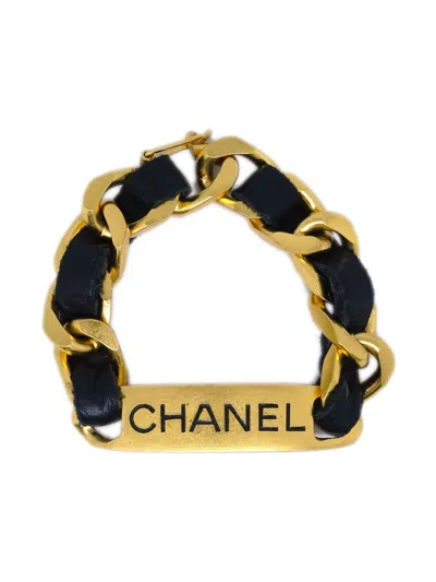 Pre-owned Chanel 1995 Logo Chain Necklace In 金色