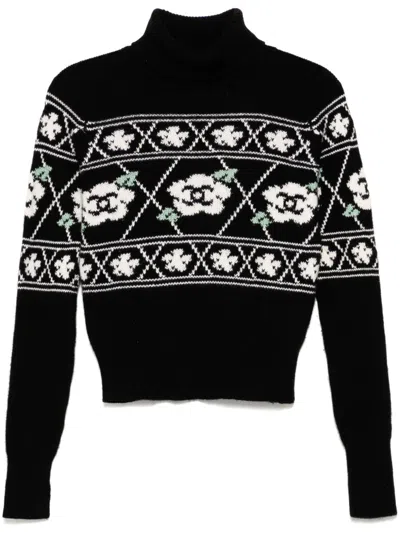 Pre-owned Chanel 1995 Long Sleeve Jumper In Black