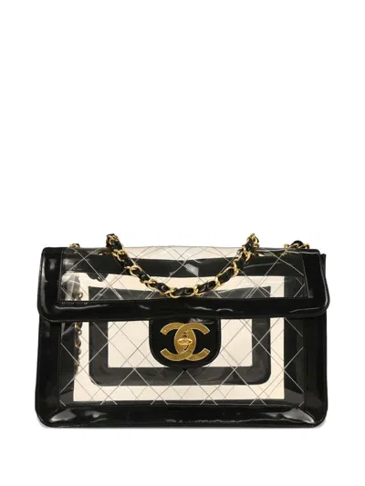 Pre-owned Chanel 1995 Maxi Classic Flap Shoulder Bag In Black