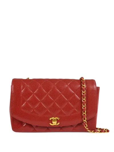 Pre-owned Chanel 1995 Medium Diana Shoulder Bag In Red