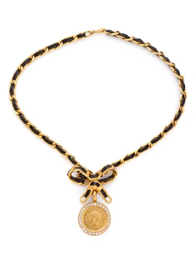 Pre-owned Chanel 1995 Pendant Necklace In Black