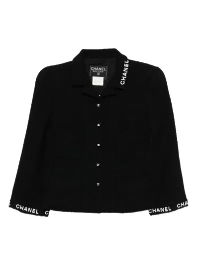 Pre-owned Chanel 1995 Single Breasted Jacket In Black