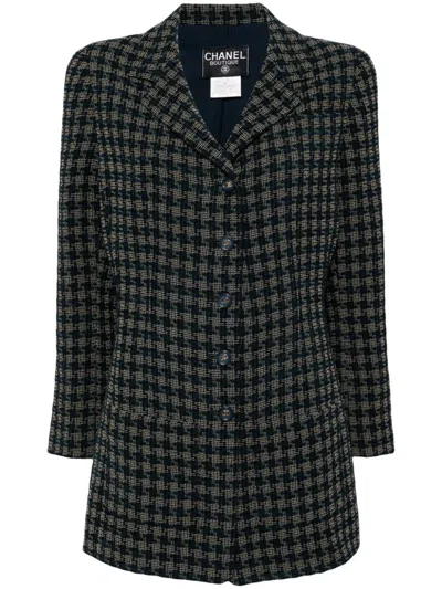 Pre-owned Chanel 1995 Single Breasted Jacket In Blue