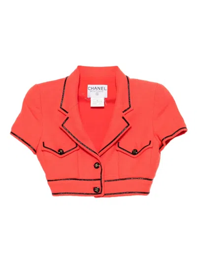 Pre-owned Chanel 1995 Single-breasted Jacket In Red