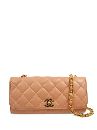 Pre-owned Chanel 1995 Single Flap Shoulder Bag In Pink