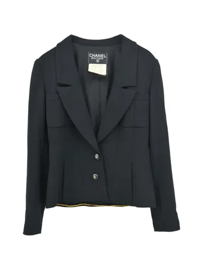 Pre-owned Chanel 1995 Single-breasted Blazer In Black