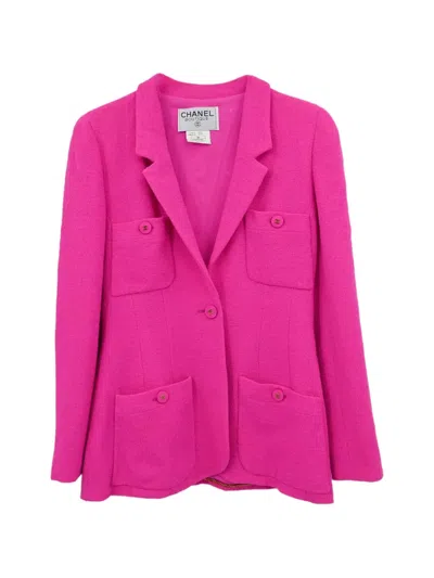 Pre-owned Chanel 1995 Single-breasted Tweed Jacket In Pink