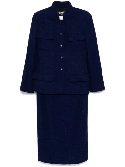 Pre-owned Chanel 1995 Skirt Suit In Blue