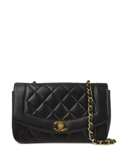Pre-owned Chanel 1995 Small Diana Shoulder Bag In Black