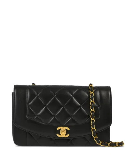 Pre-owned Chanel 1995 Small Diana Shoulder Bag In Black