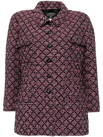 Pre-owned Chanel 1995 Tweed Jacket In Pink