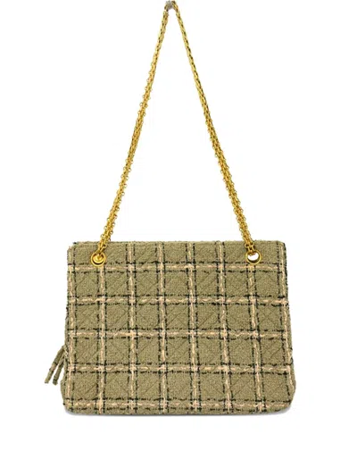 Pre-owned Chanel 1995 Tweed Shoulder Bag In Gray