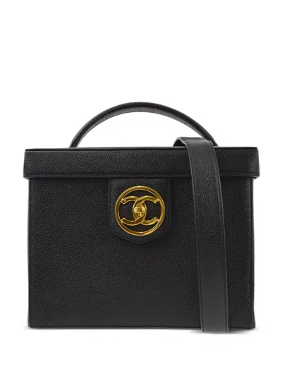 Pre-owned Chanel 1995 Vanity Two-way Bag In Black