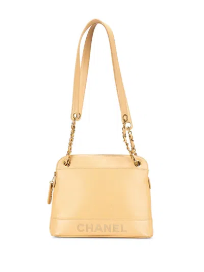 Pre-owned Chanel 1996-1997 Caviar Shoulder Bag In Yellow