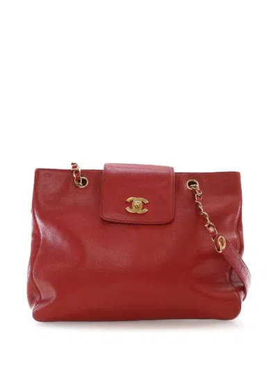 Pre-owned Chanel 1996-1997 Caviar Supermodel Shoulder Bag In Red