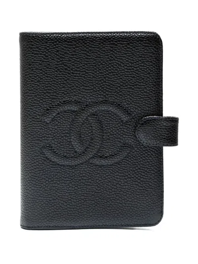 Pre-owned Chanel 1996-1997 Cc Notebook Cover In Black