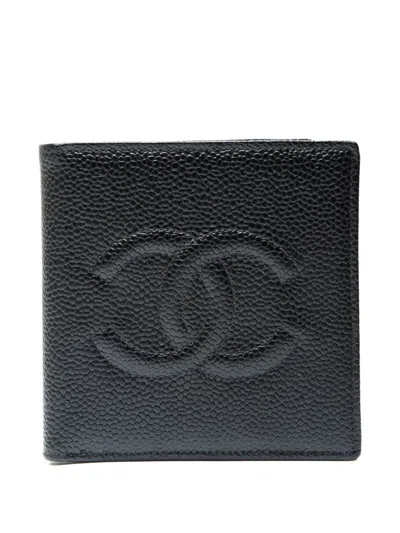Pre-owned Chanel 1996-1997 Cc Wallet In Black