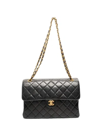 Pre-owned Chanel 1996-1997 Classic Double Flap Shoulder Bag In Black