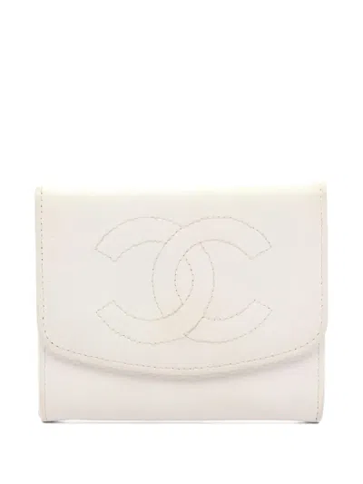 Pre-owned Chanel 1996-1997 Coco Mark Coin Purse In Neutral
