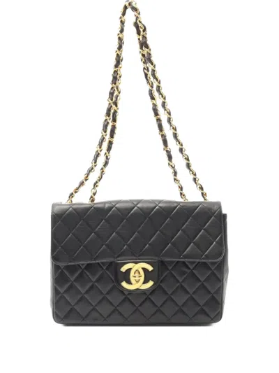 Pre-owned Chanel 1996-1997 Decamatelassé 30 Handbag In Black