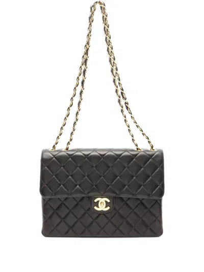 Pre-owned Chanel 1996-1997 Decamatelassé Shoulder Bag In Black