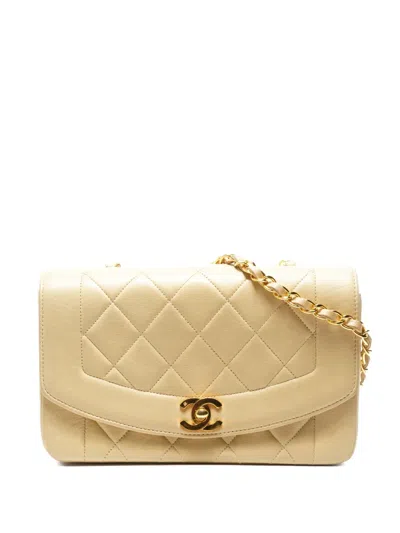 Pre-owned Chanel 1996-1997 Diana Quilted Shoulder Bag In Neutral