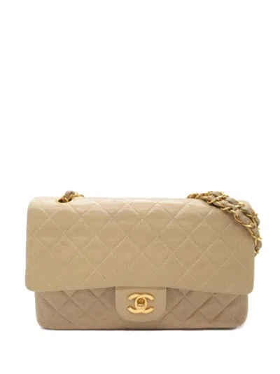 Pre-owned Chanel 1996-1997 Double Flap Shoulder Bag In Neutrals