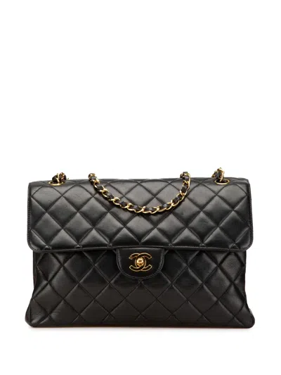 Pre-owned Chanel 1996-1997 Jumbo Lambskin Double Sided Flap Shoulder Bag