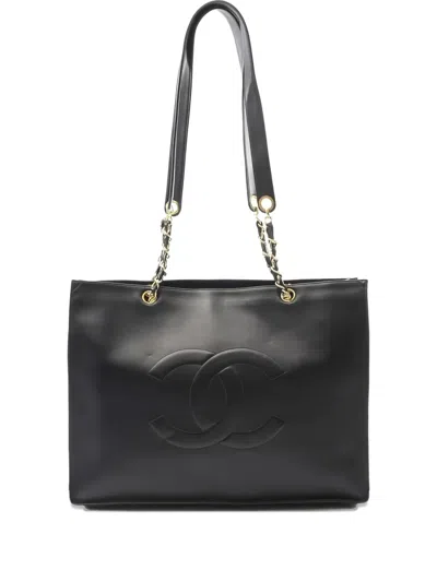Pre-owned Chanel 1996-1997 Leather Shoulder Bag In Black