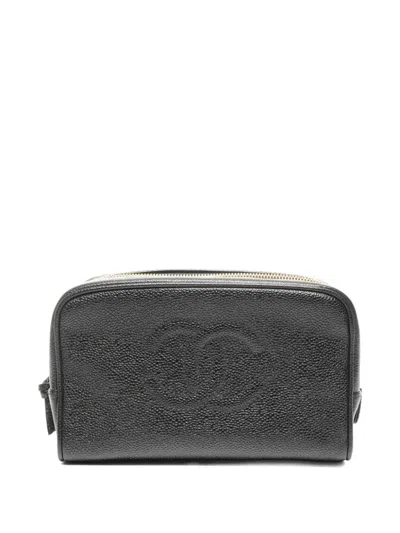 Pre-owned Chanel 1996-1997 Logo-detail Pouch In Black