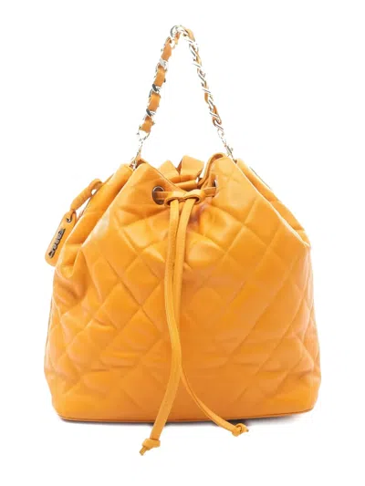 Pre-owned Chanel 1996-1997 Matelassé Backpack In Orange