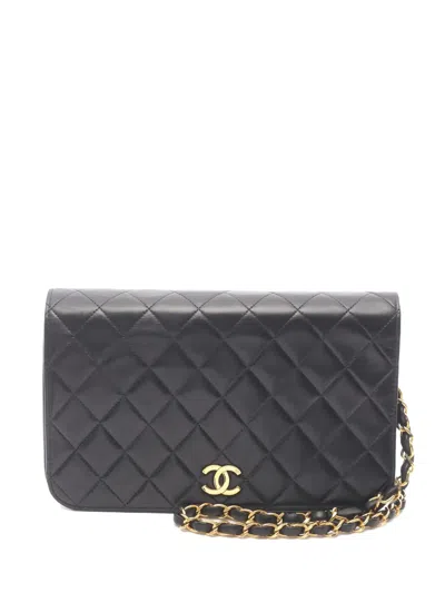 Pre-owned Chanel 1996-1997 Matelassé Full-flap Shoulder Bag In Black