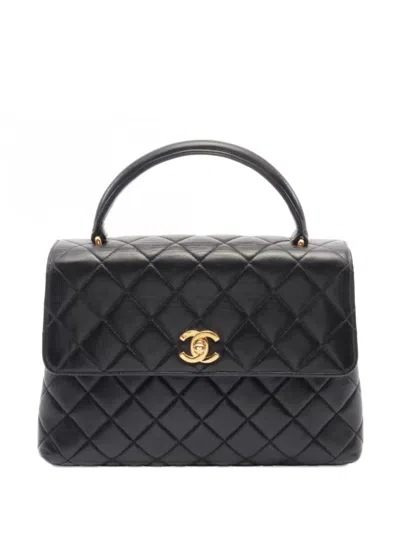Pre-owned Chanel 1996-1997 Matelassé Handbag In Black