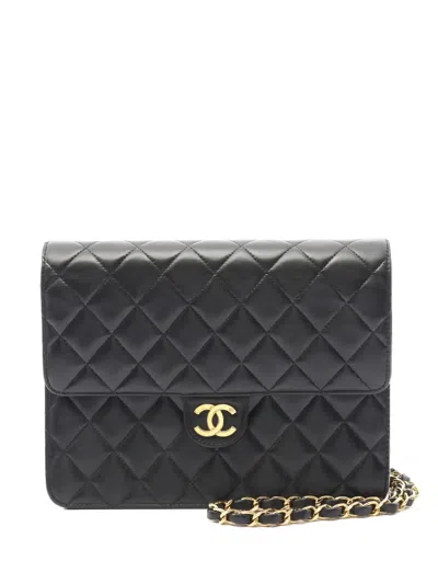 Pre-owned Chanel 1996-1997 Matelassé Single Flap Shoulder Bag In Black