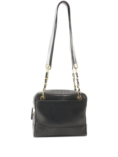 Pre-owned Chanel 1996-1997 Triple Cc Shoulder Bag In Black
