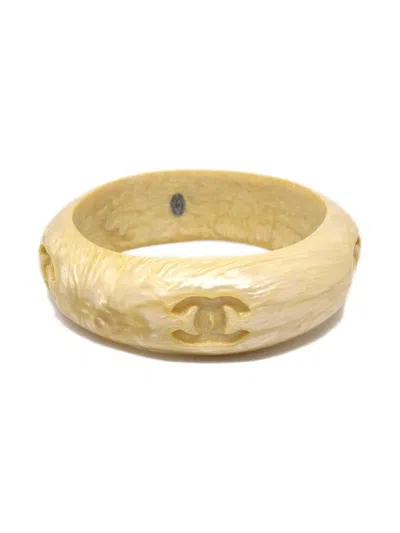 Pre-owned Chanel 1996 Cc-debossed Bangle Bracelet