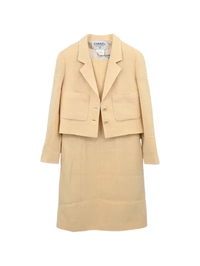 Pre-owned Chanel 1996 Cc Dress Suit In Neutrals