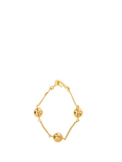 Pre-owned Chanel 1996 Cc Gold Plated Sphere Chain Link Bracelet Costume Bracelet