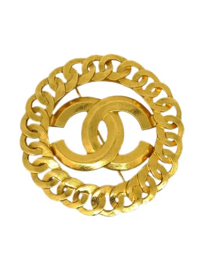 Pre-owned Chanel 1996 Cc Logo Brooch