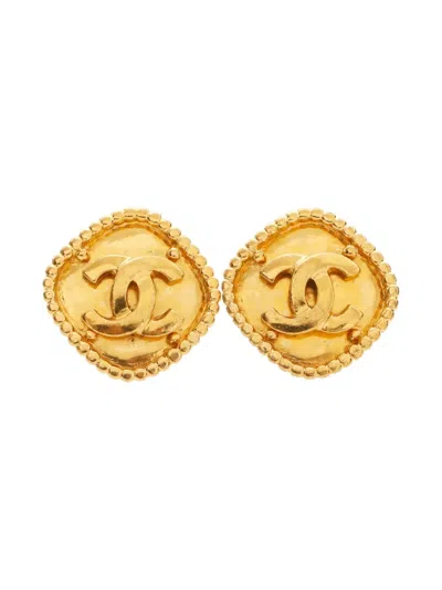 Pre-owned Chanel 1996 Cc-mark Clip-on Earrings